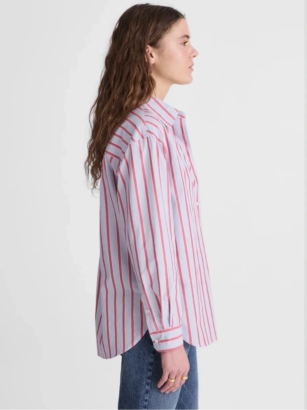 NWT Madewell The Easy Button Up Striped Shirt in Poplin - Picture 8 of 9